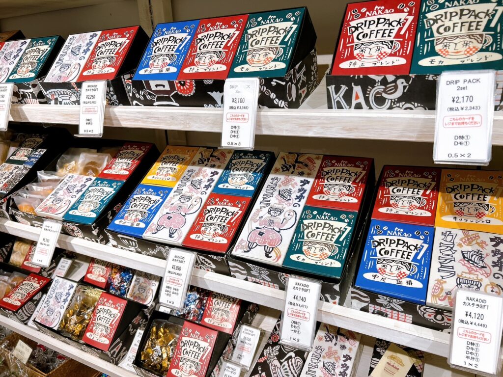 コーヒー豆売り場のギフトセット